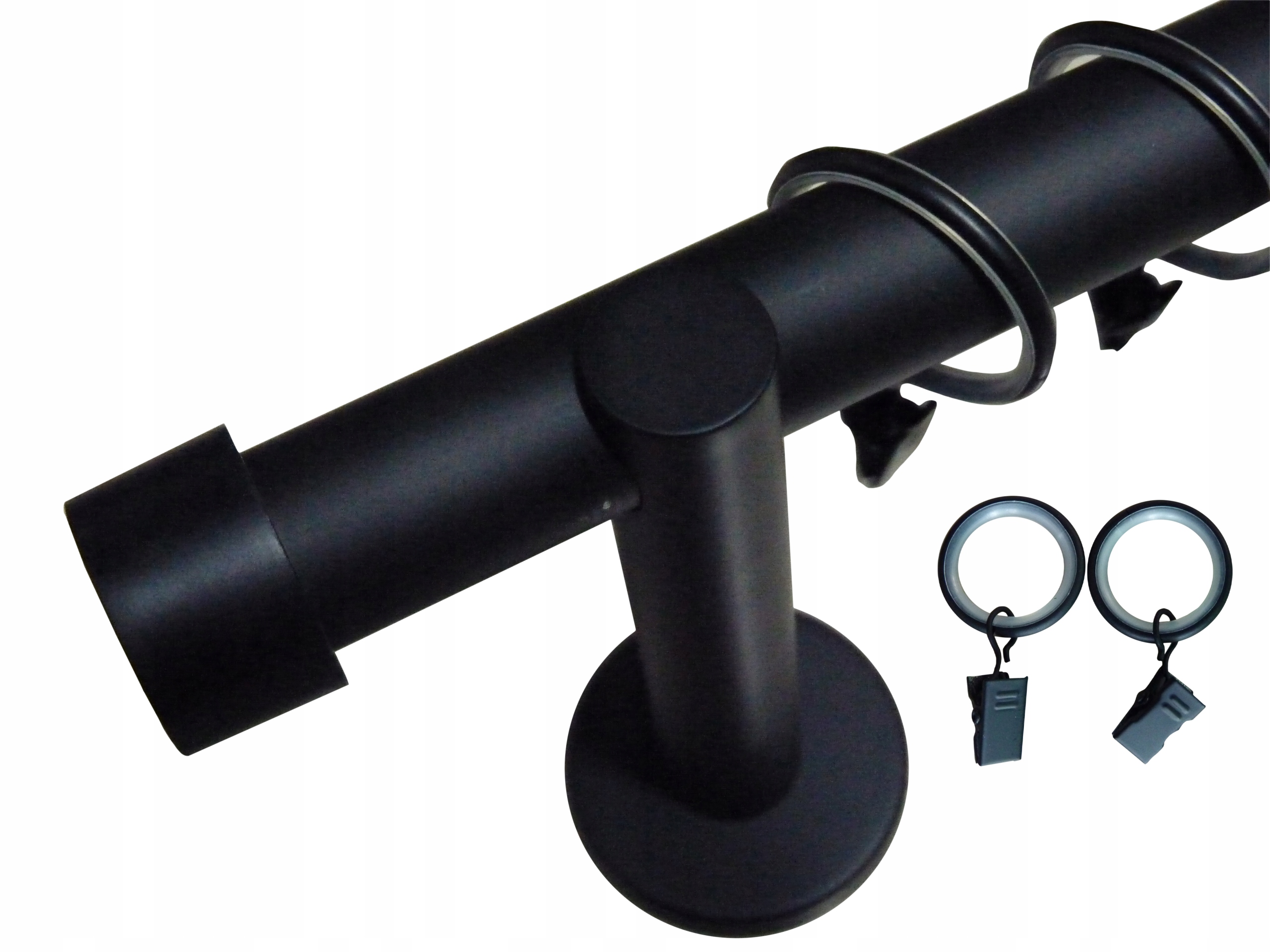 KARNISZ+CICHE KÓŁKA CZARNY MAT GRUBY 25MM 360 CM Rodzaj karnisza pojedynczy