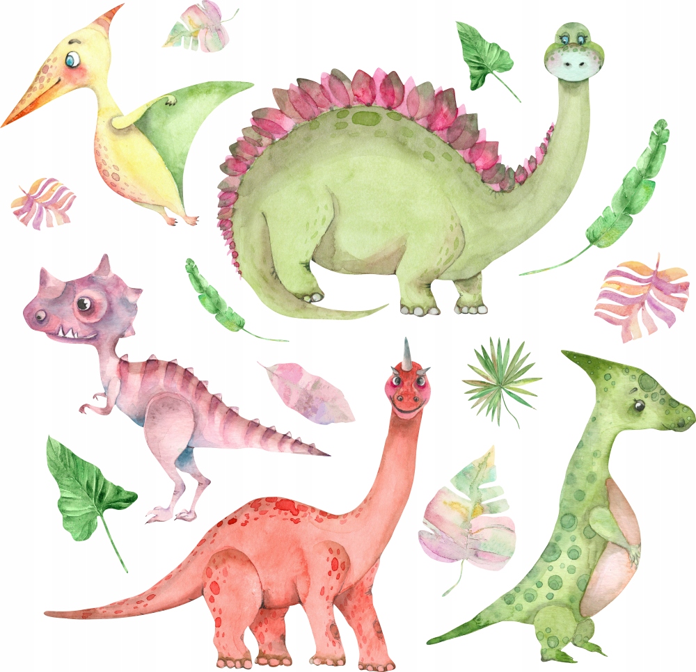 

duże Naklejki zestaw Dinozaury ścianne dziecka M