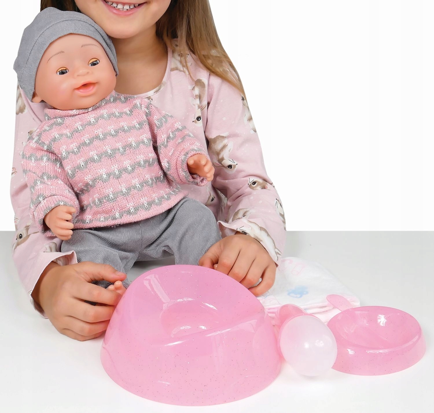 LALKA NATALIA SIKAJĄCA BOBAS 43 cm SIUSIA ŚMIEJE SIĘ GAWORZY Z NOCNIKIEM Nazwa SIUSIAJĄCY BOBAS