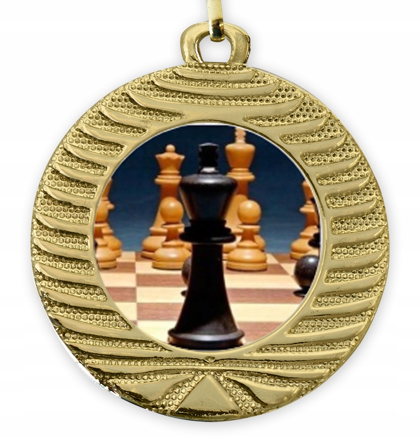 

Złoty Medal zawody Szachy turniej 40 mm Wstążka