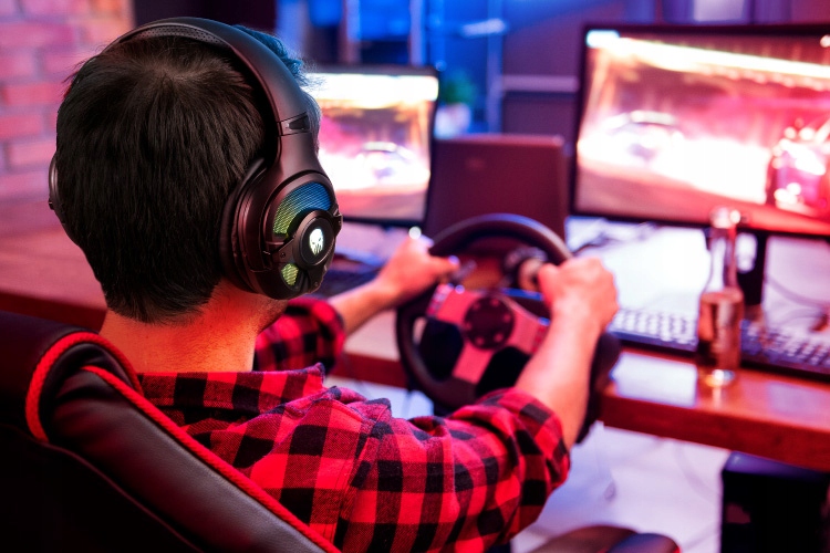 Słuchawki nauszne Gamingowe dla Gracza Mikrofon Konstrukcja zamknięta