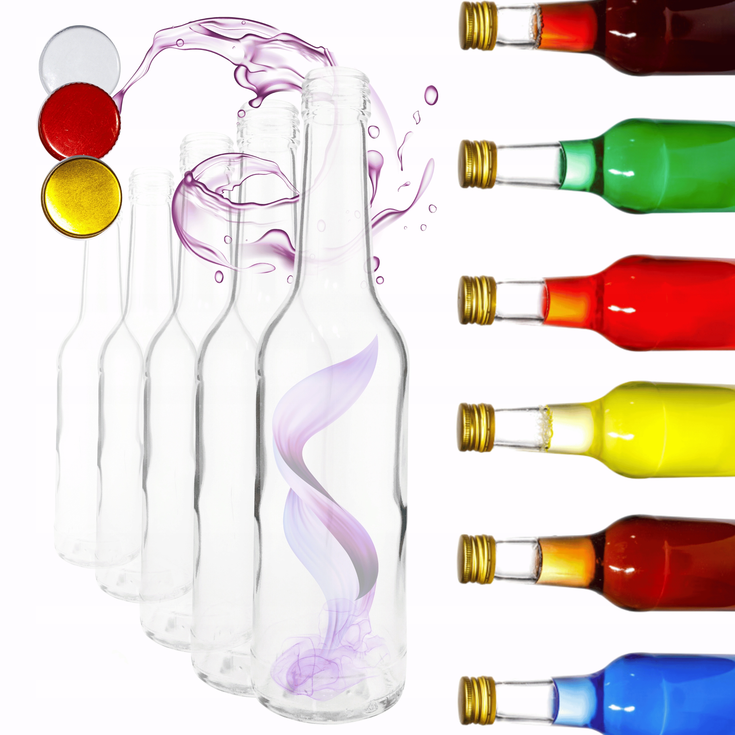 Fľaše 330 ml na šťavu a tinktúru tradičného sirupu fi28 60ks Matice