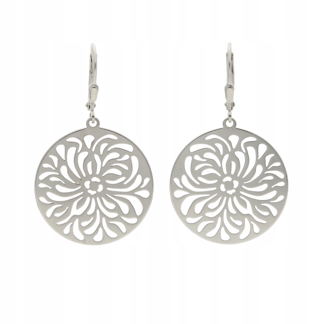 Náušnice kulaté ažurové stříbro rhodiované