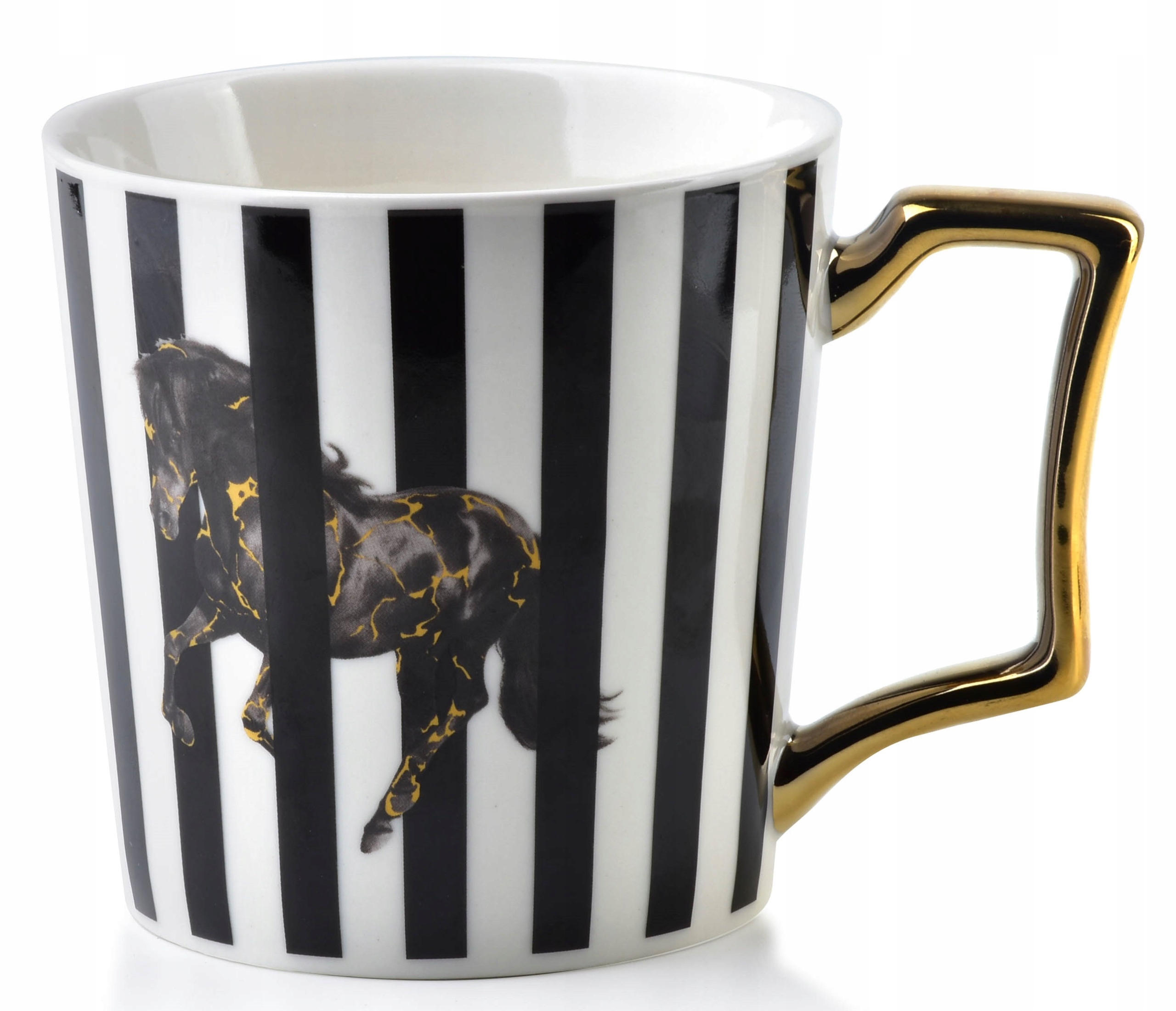 

Kubek Porcelanowy Ze Złotym Uchem Wild Stripes