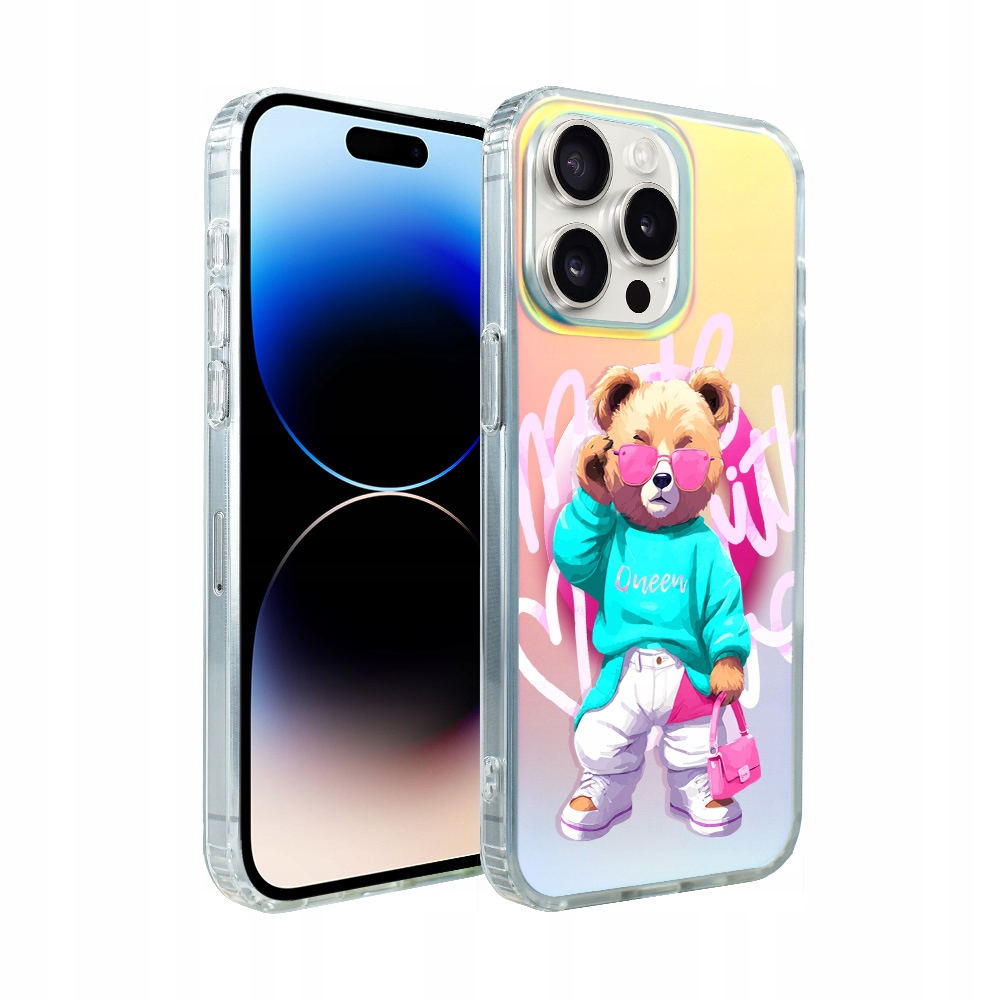 Etui do iPhone 14 Pro Max Ibizu z MagSafe, zmieniające kolor, stylowy miś