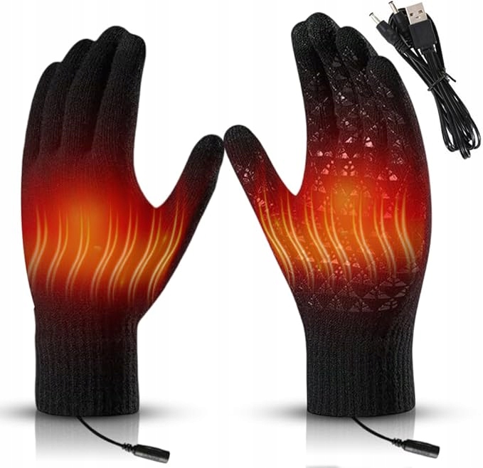Rękawiczki podgrzewane Usb ekran dotykowy, antypoślizgowe roz. M/L