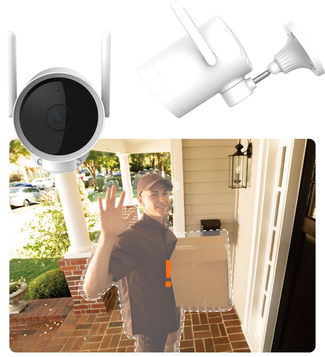 KAMERA ZEWNĘTRZNA BEZPRZEWODOWA OBROTOWA WIFI IP! Kolor biały