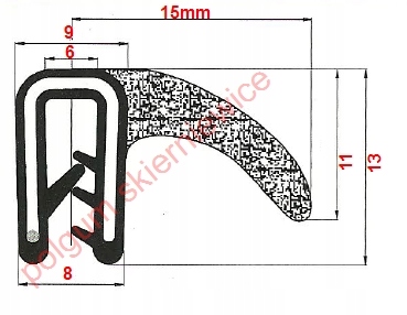 USZCZELKA GUMOWA ZBROJONA NA RANT Z PŁETWĄ Producent części Inny