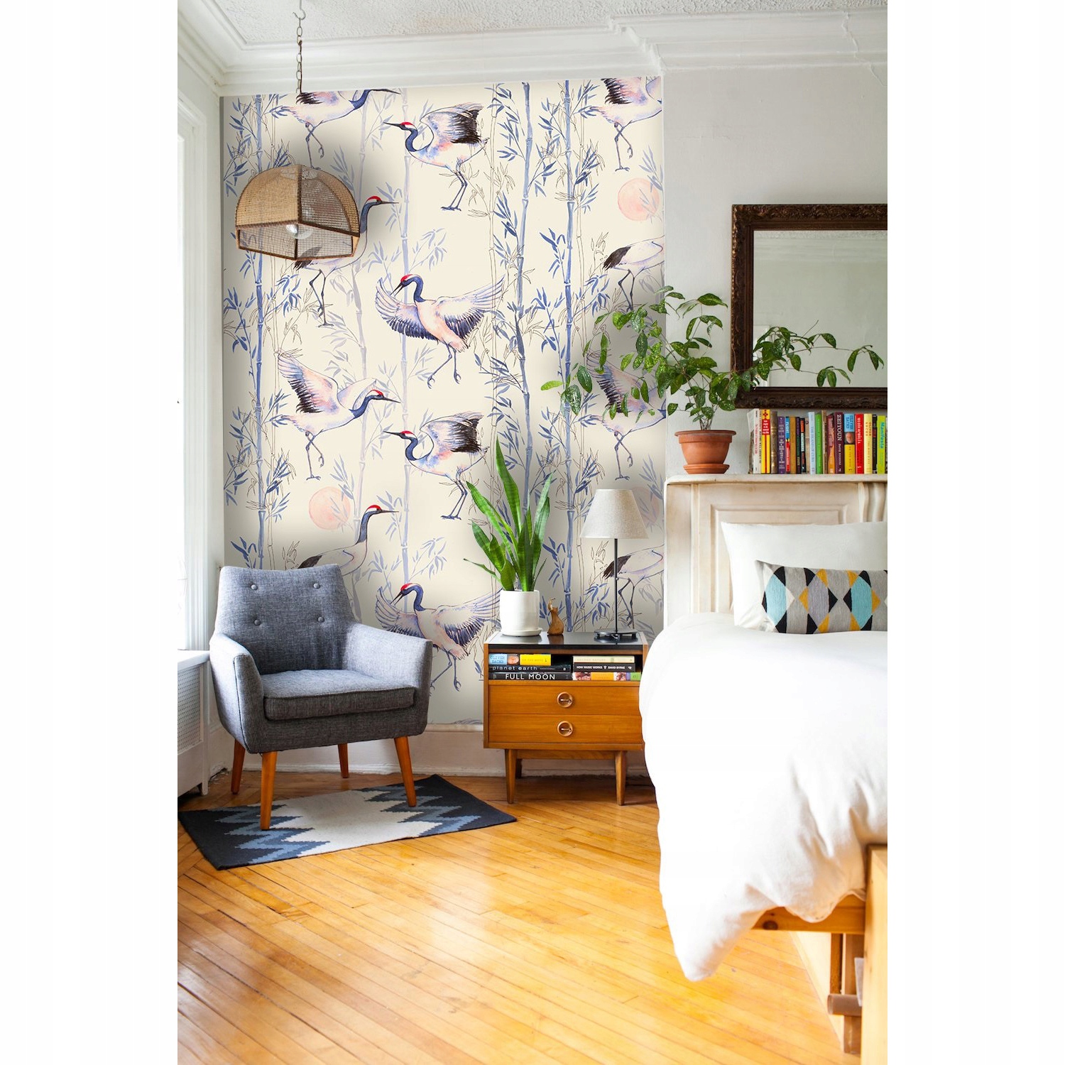 

Fototapeta do sypialni Tańczące żurawie 312x219 cm