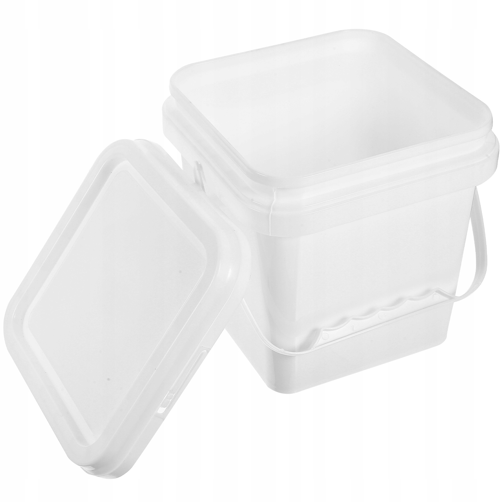 BIAŁE PLASTIKOWE WIADRO Z POKRYWKĄ I UCHWYTEM DO FARB