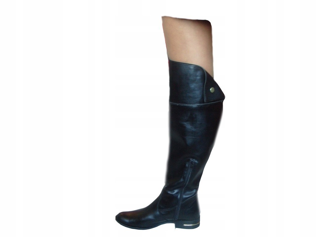 SKÓRZANE KOZAKI szeroka CHOLEWKA obwód 43 cm nr 40 Rozmiar 40