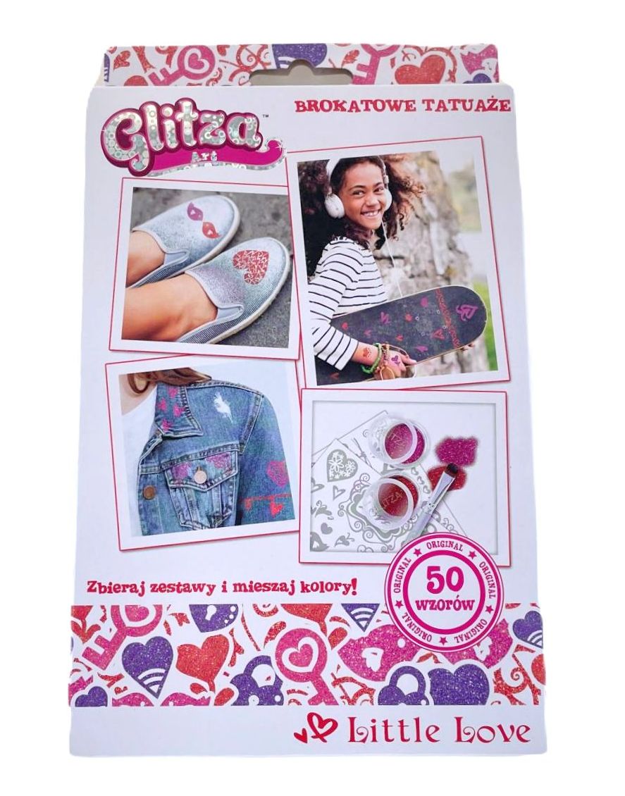 

Brokatowe tatuaże Glitza Art Little Love Serca
