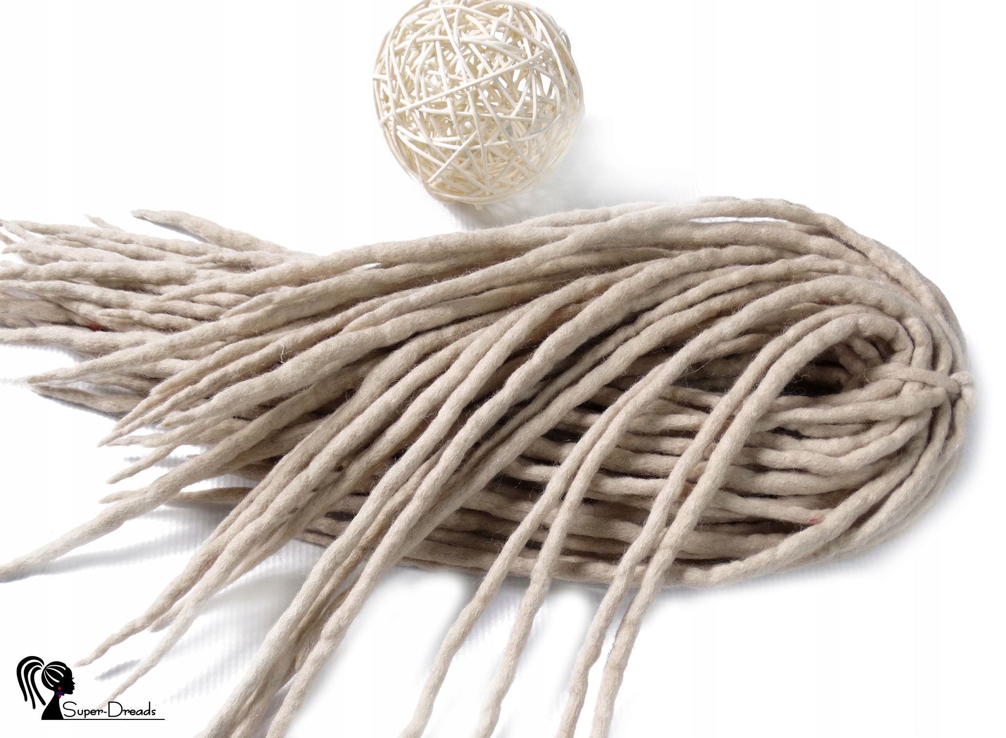 Vlněné pastelky Dredy, světle béžová blond, Sladké Cappuccino, 40 kusů