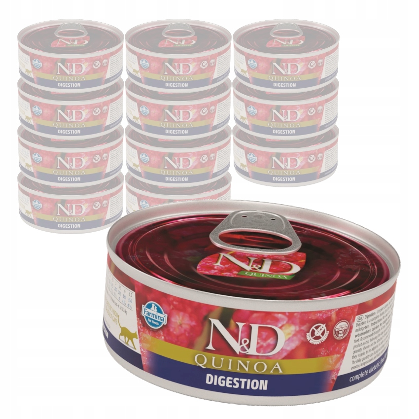 Levně Farmina N&d Quinoa Digestion 12x80g jehněčí Krmivo Pro Kočky pro trávení