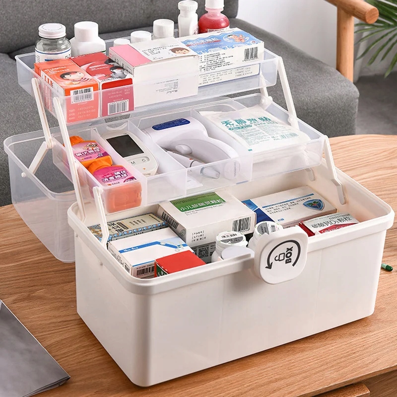 3/2 Layer Portable First Aid Kit Storage Box Plastic Multi-Functional Producent wyrobu medycznego gchyan
