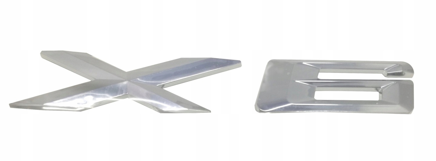 EMBLEMAT LOGO NAPIS BMW X6 - SREBRNY