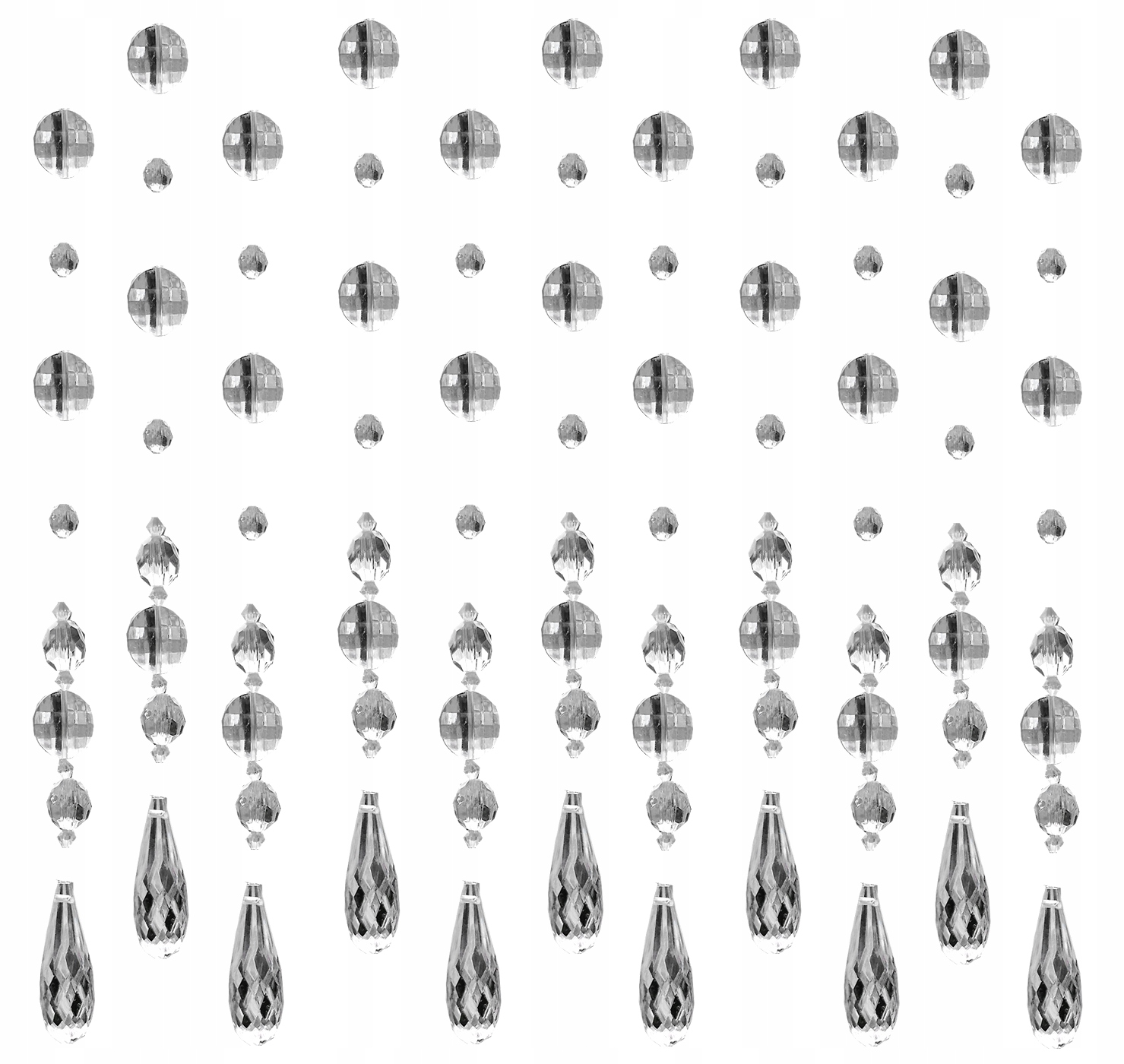 Krásné Kapky těstovin záclona křišťály 180 cm