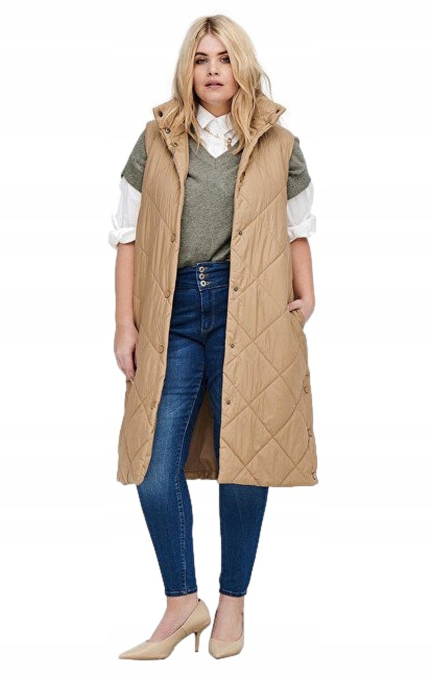 CARMAKOMA MODNA BEŻOWA KAMIZELKA PLUS SIZE O893 44