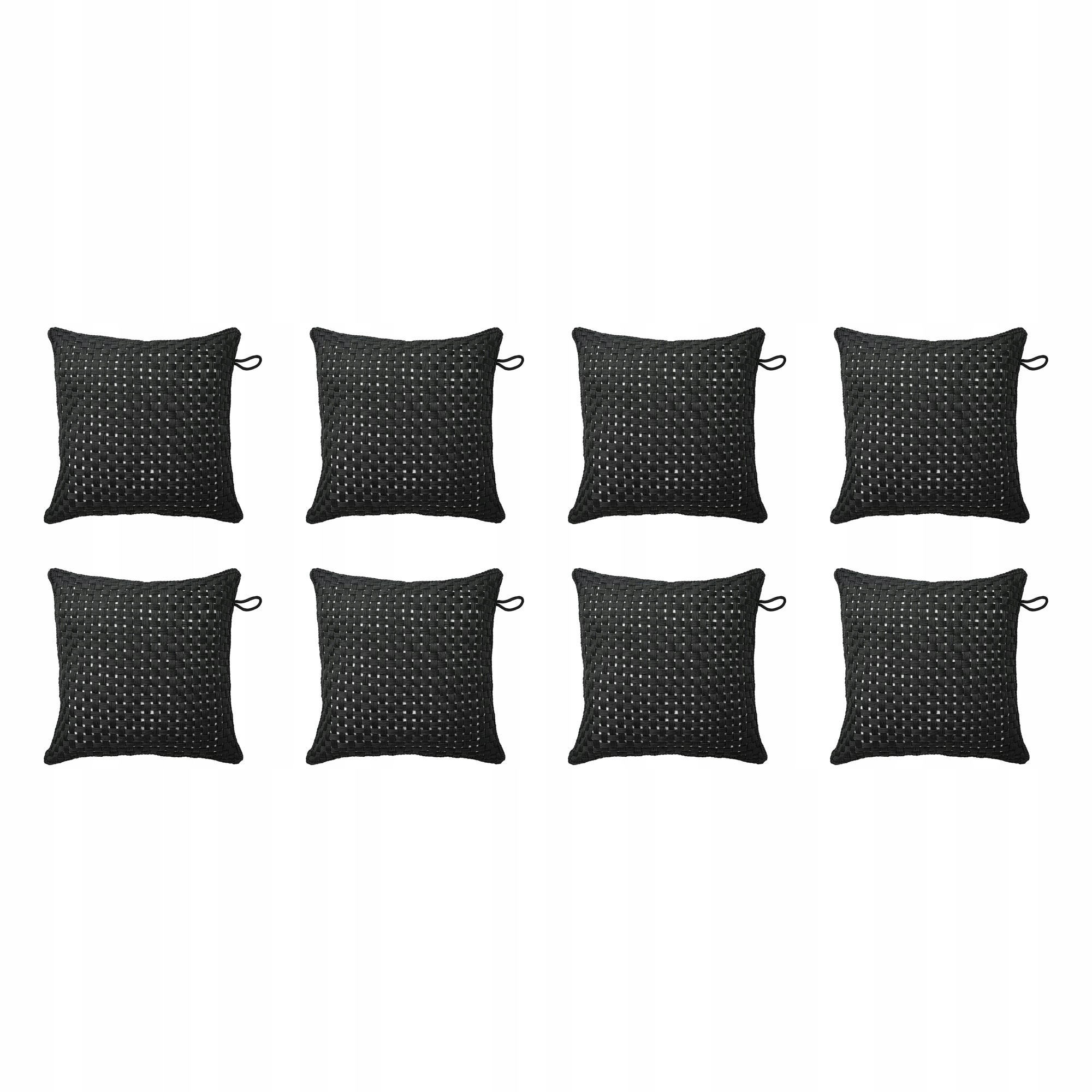 8 ks Povlak na polštář Tofto černý 50x50 cm do interiéru i exteriéru