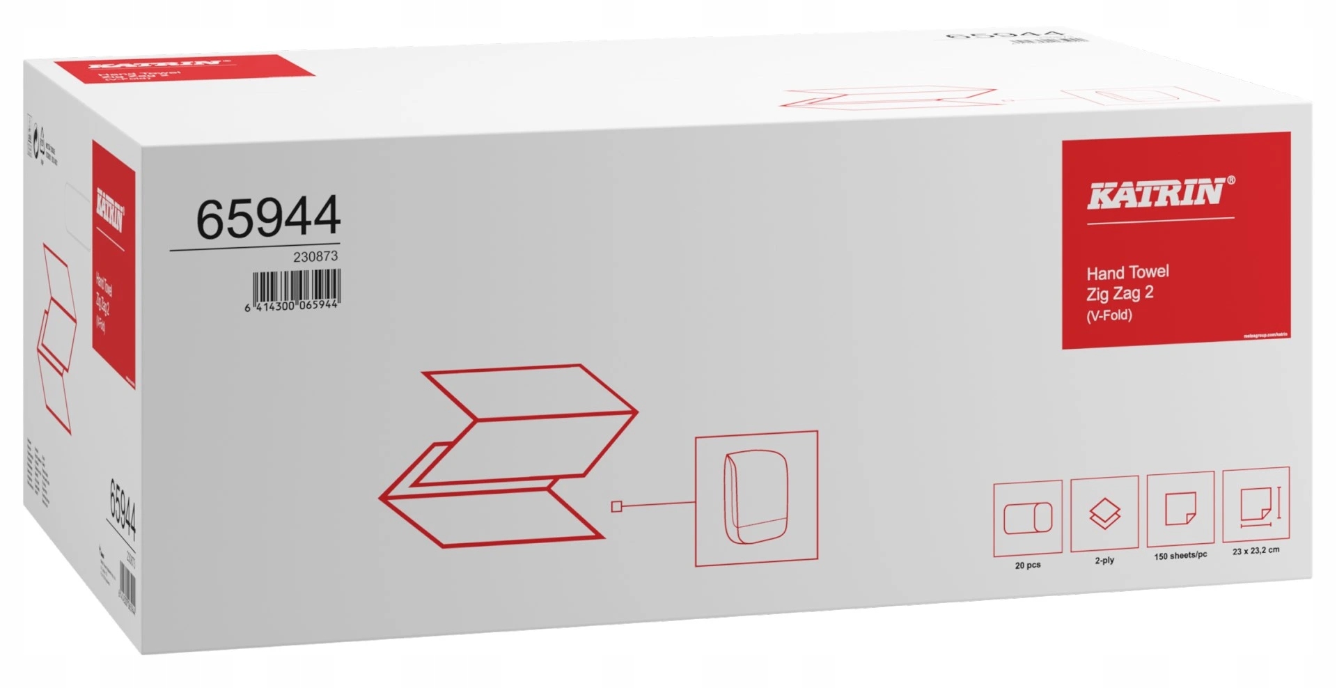 Levně Ručník papírový skládaný Katrin 2 Zigzag Zz, 2 vrstvy, 3000 ks, bílá