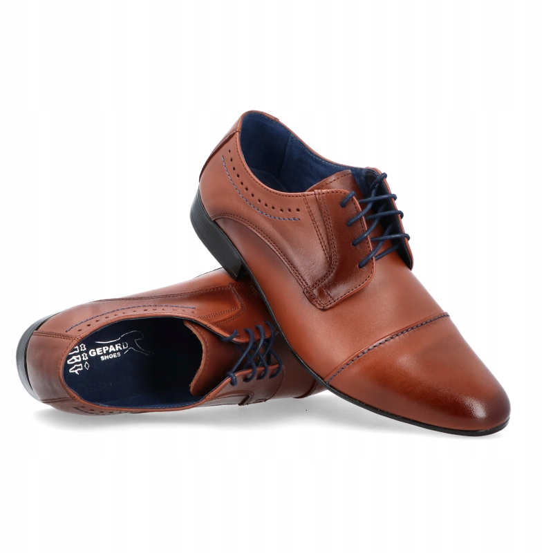 OBUWIE MĘSKIE WIZYTOWE SKÓRA 052 BRĄZOWE R 42 Model 052 BR