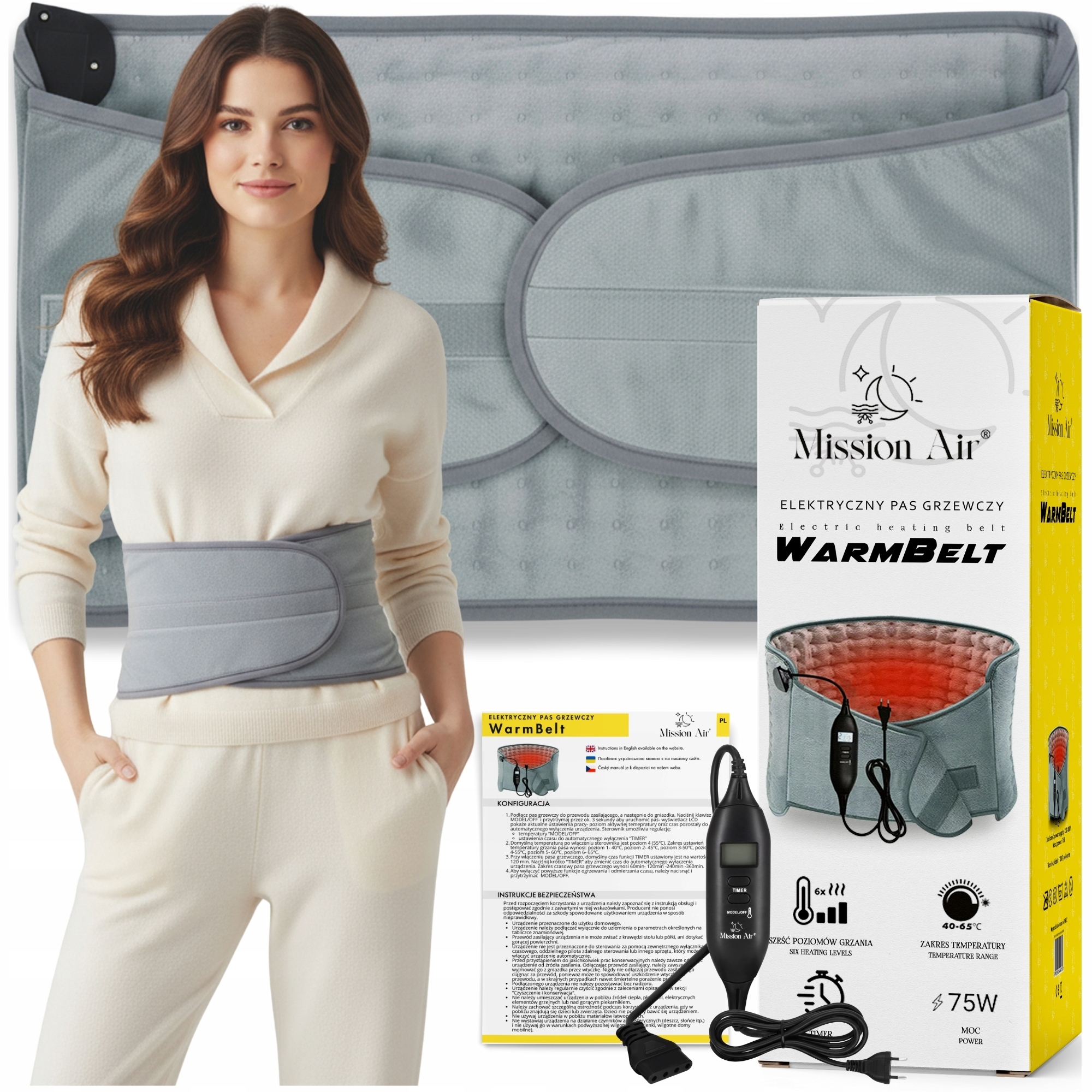 Elektryczny Pas Grzewczy Na Plecy mata termiczna Regulacja Temperatury 75W