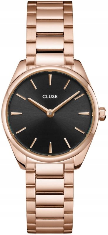Elegantní A Módní Dámské Hodinky Cluse CW11703 Růžové Zlato S Černým Ciferníkem