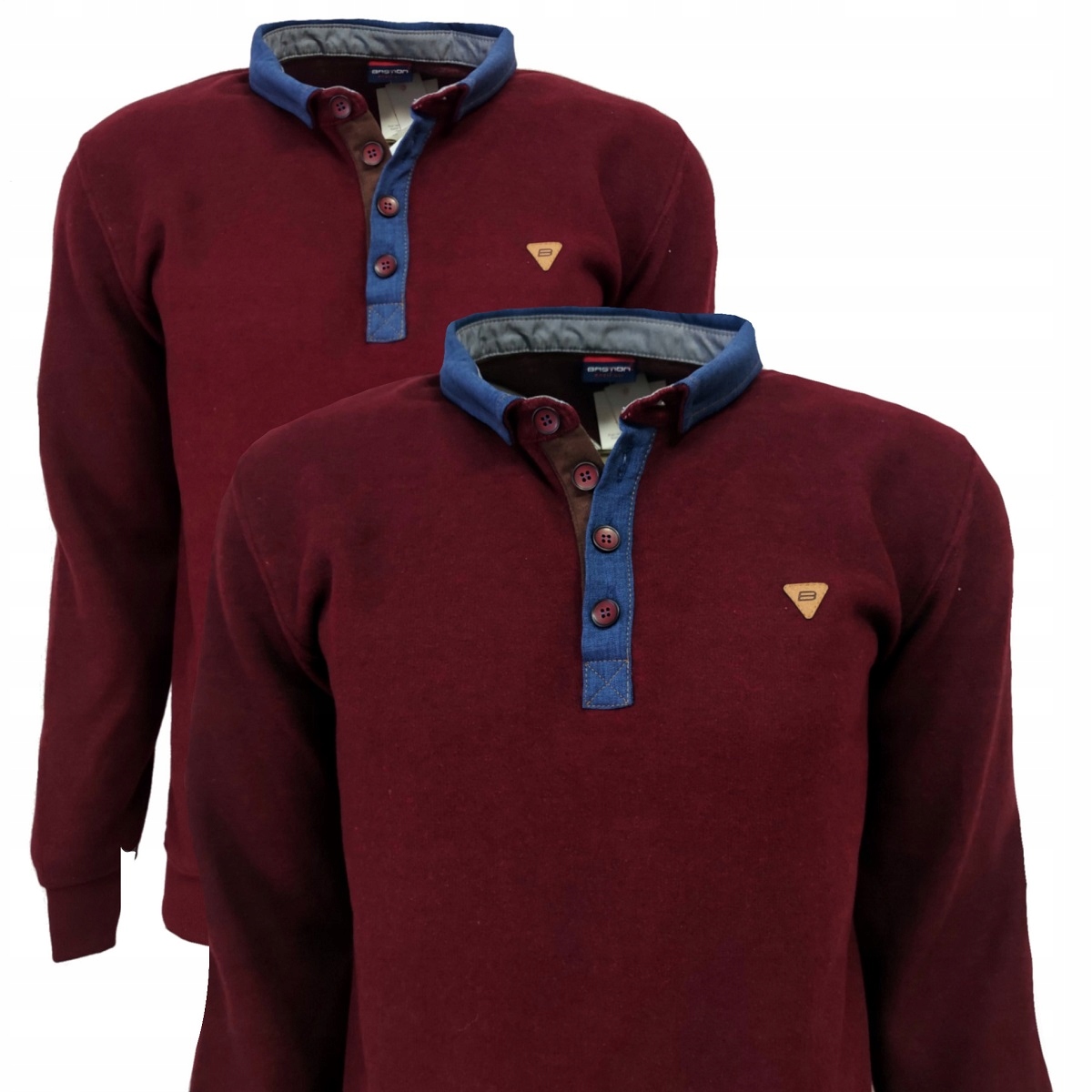 Mikina Polo Pánská Teplá Bordo L Bastion