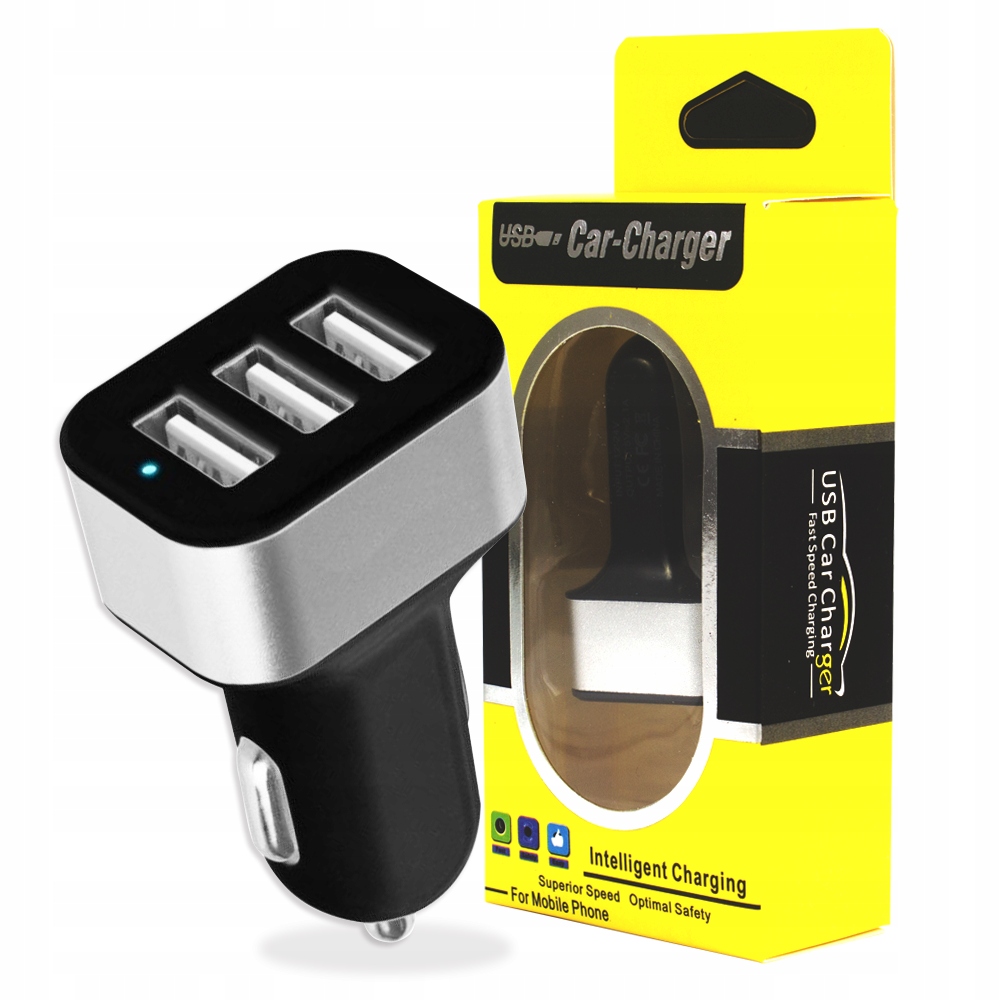 

Uniwersalna Ładowarka Samochodowa 2.1A 3 x Usb