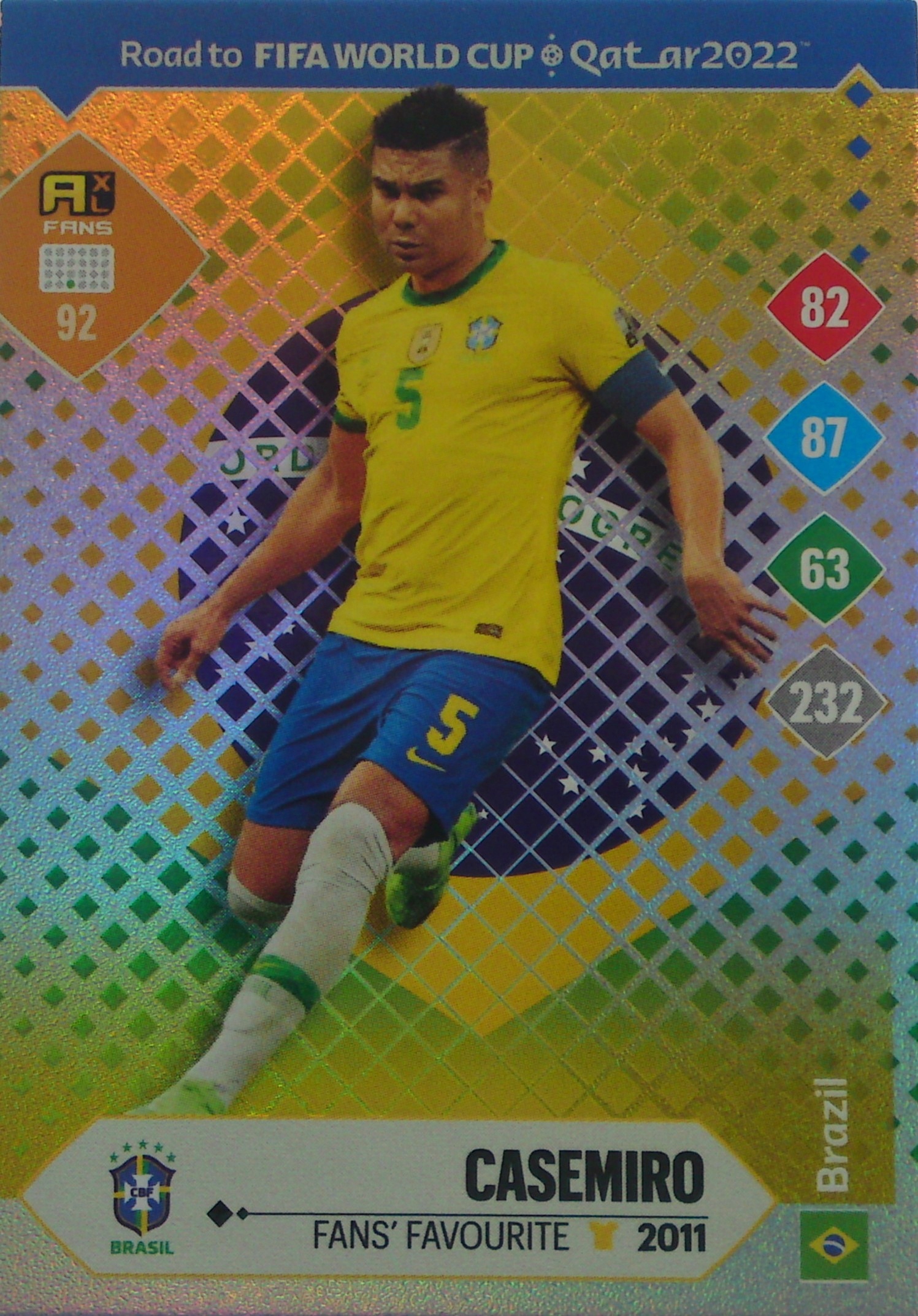 Panini Road Fifa World Qatar 2022 Fans' Favourite Casemiro 92