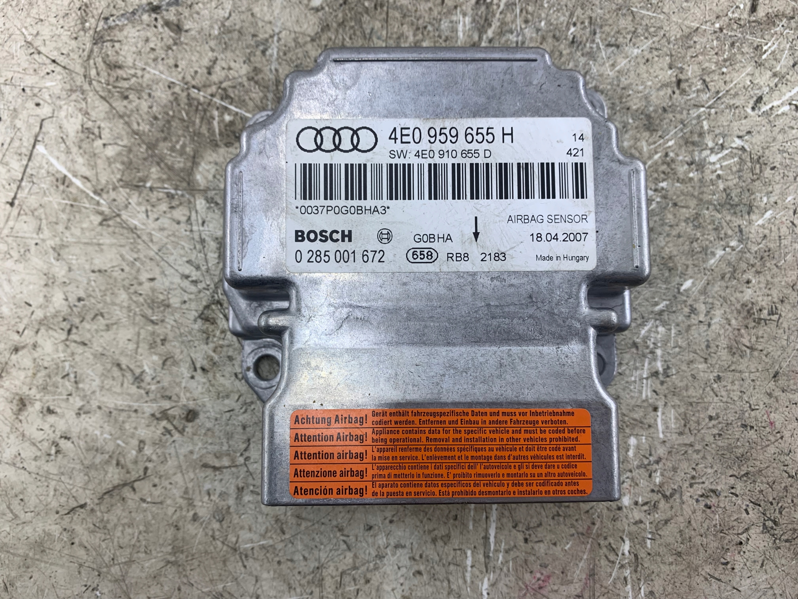 AUDI A8 D3 modul SENSOR airbag 4E0959655H
