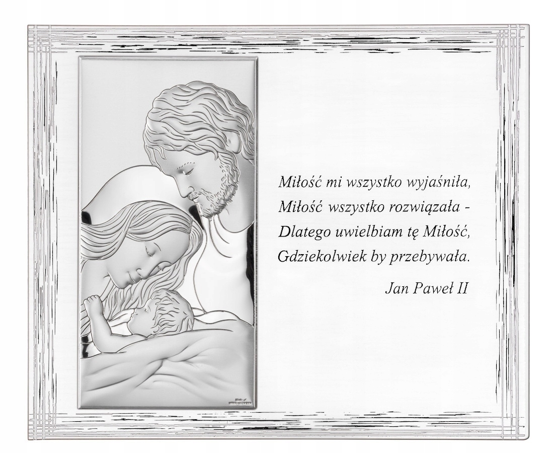 Strieborný obraz Svätá rodina Gravírovanie Zadarmo! 767/6L Bi