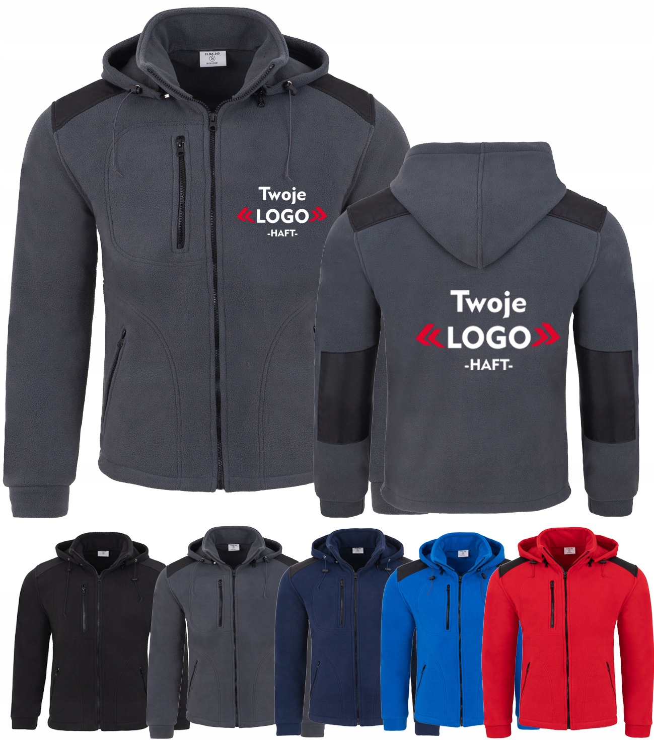 

Polar Bluza Polarowa Z Kapturem Nadruk Logo x10