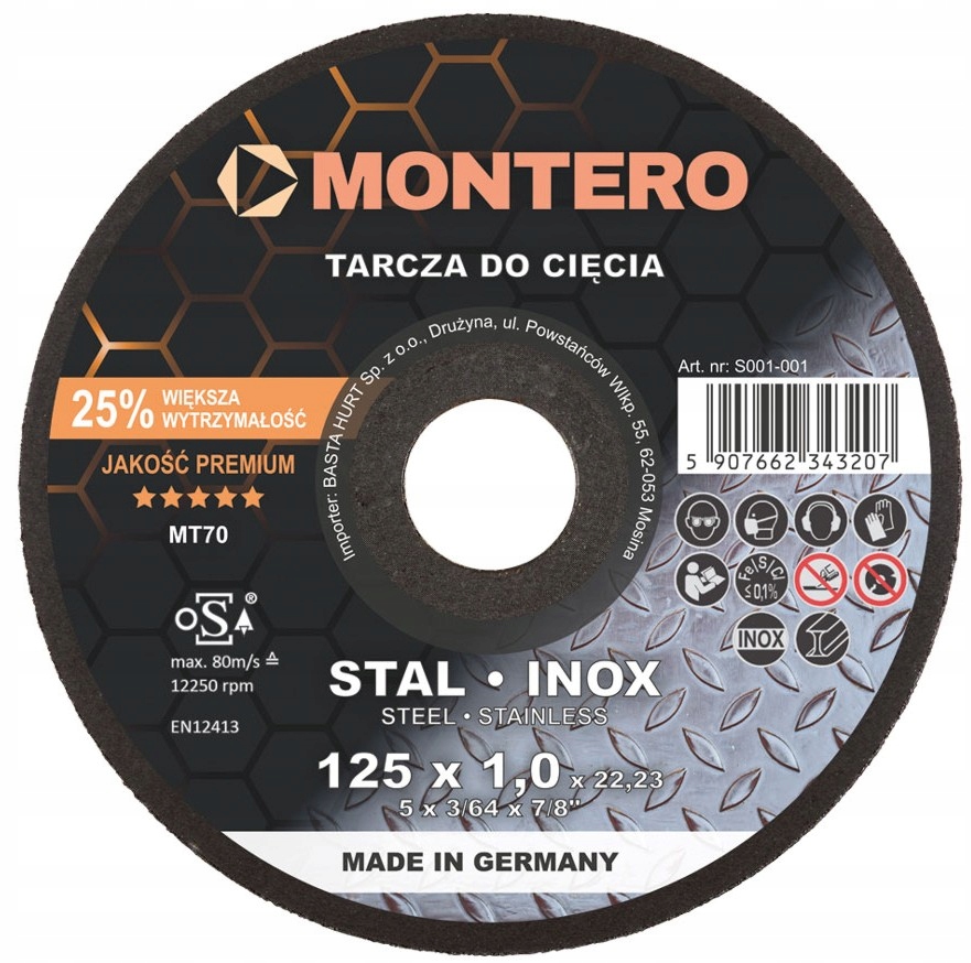 

Tarcza do cięcia metalu MT70 Montero