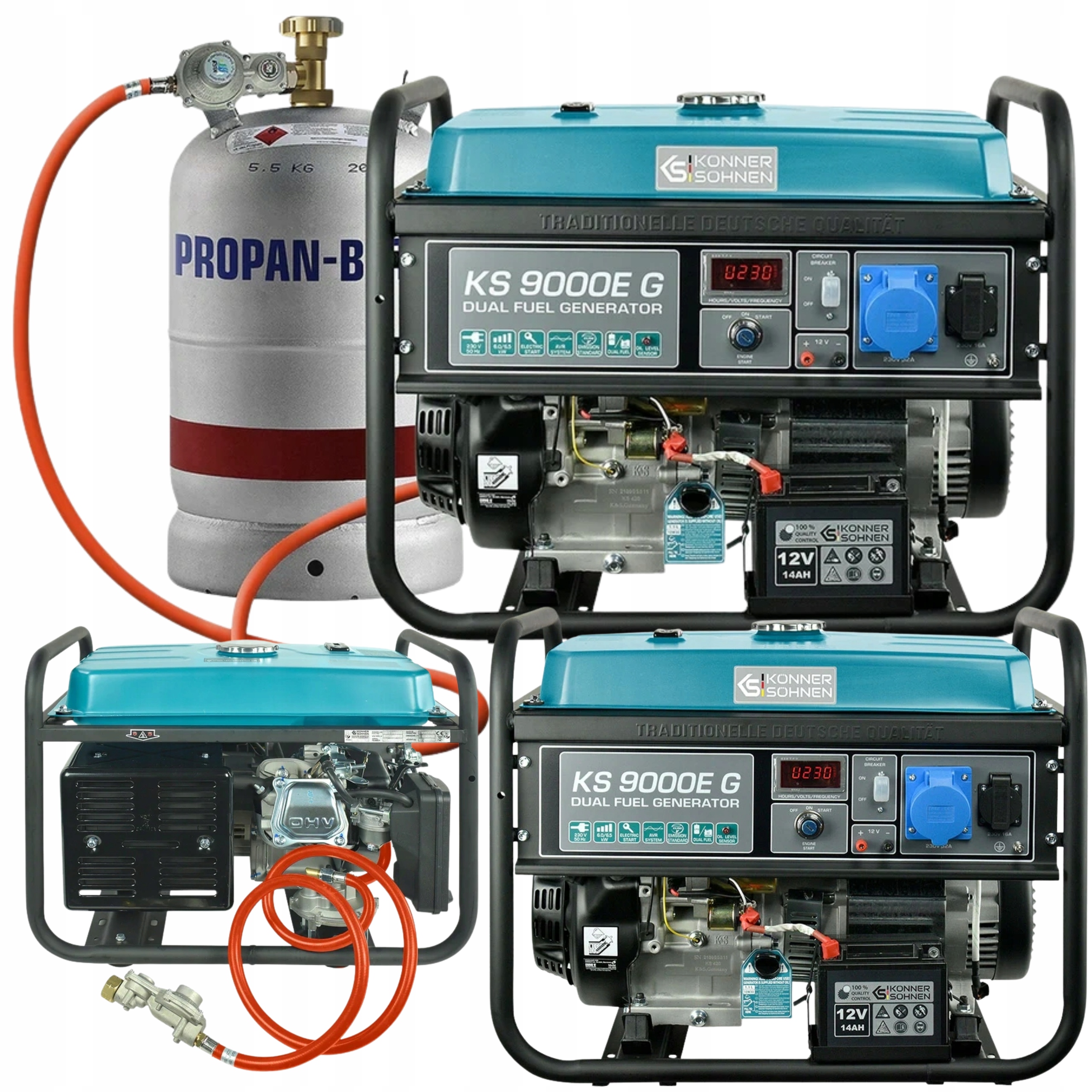 Könner & Söhnen Ks 9000E G Agregat Prądotwórczy Lpg/benzyna 6,5kW 16km