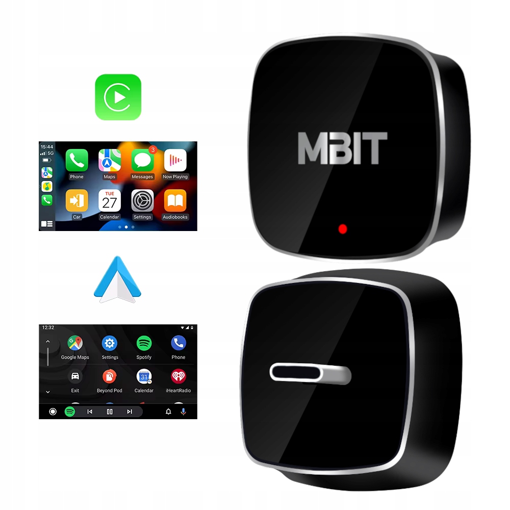 Adapter Mbit Usb-c Carplay Android Auto 2w1 CarPlay Bezprzewodowy Bluetooth