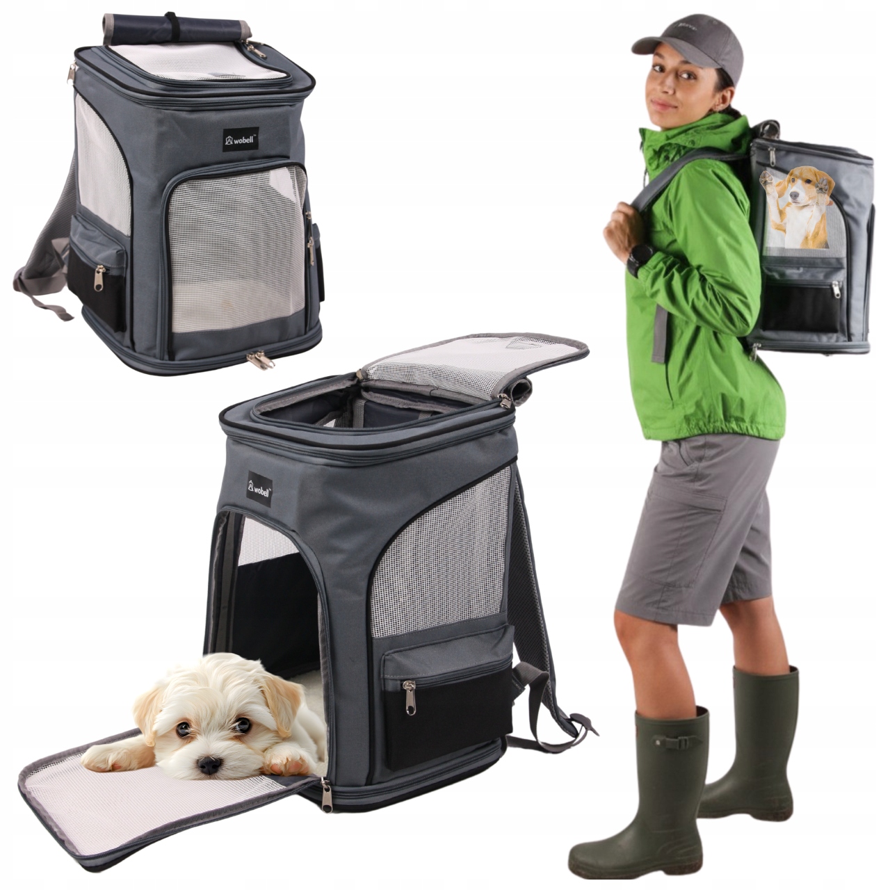 Přepravka Batoh pro psa kočku kočky, velký, ventilovaný