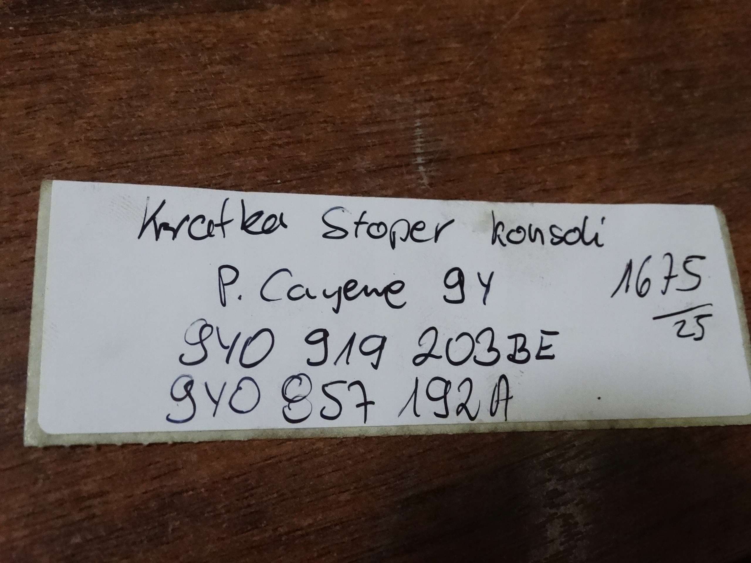 STOPER Grille Console PORSCHE CAYENNE 9Y 1