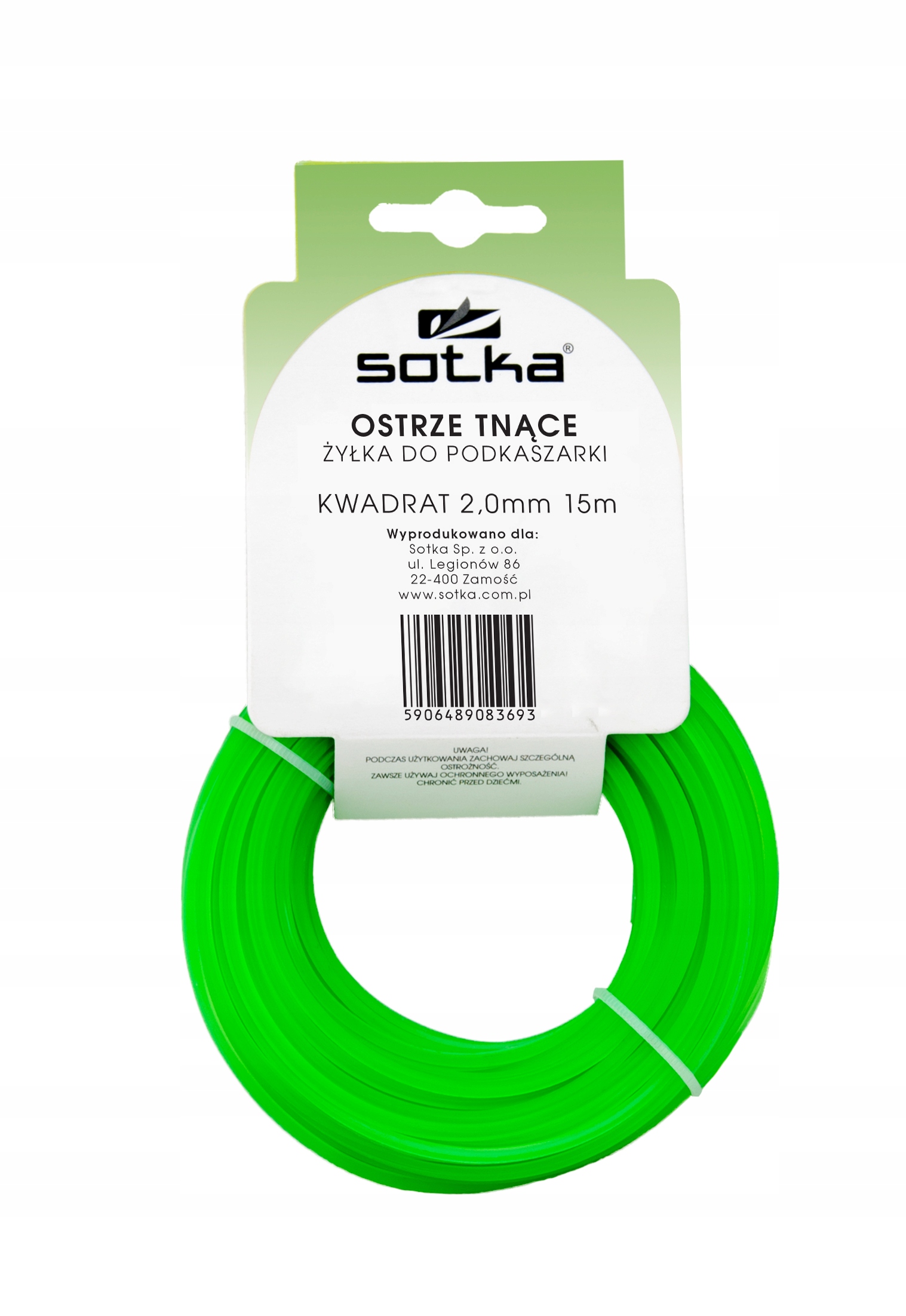 ŻYŁKA TNĄCA DO KOS, PODKASZAREK kwadrat 2,0 mm 15m