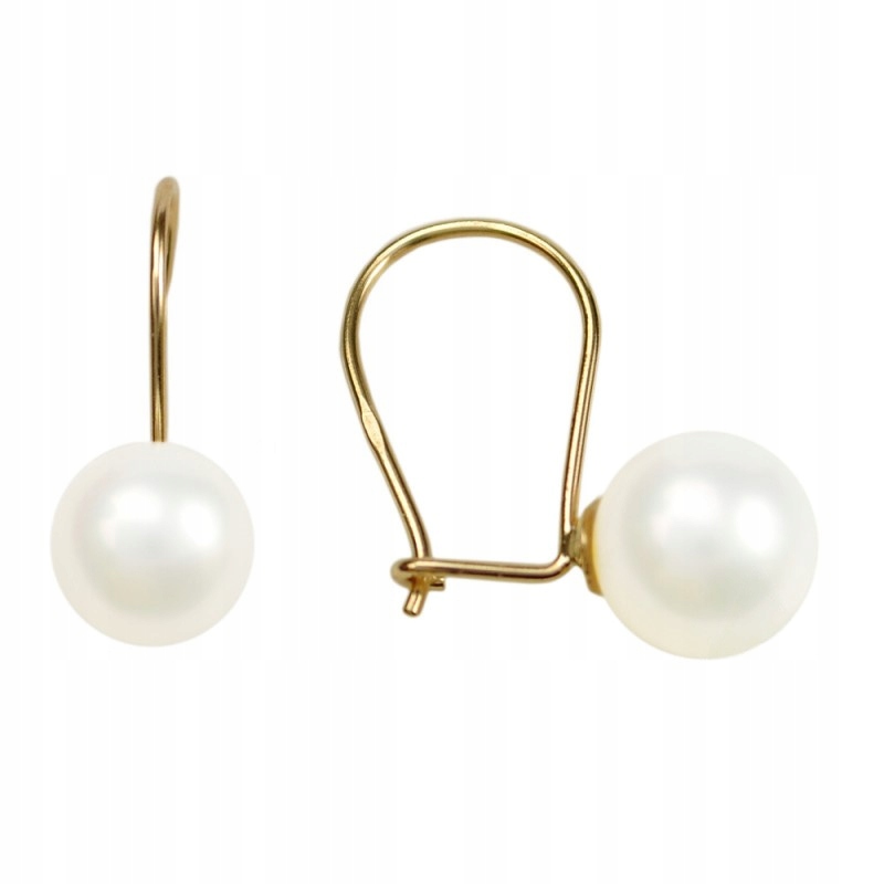 Zlaté Náušnice S Pravými Perlami Na Biglu
