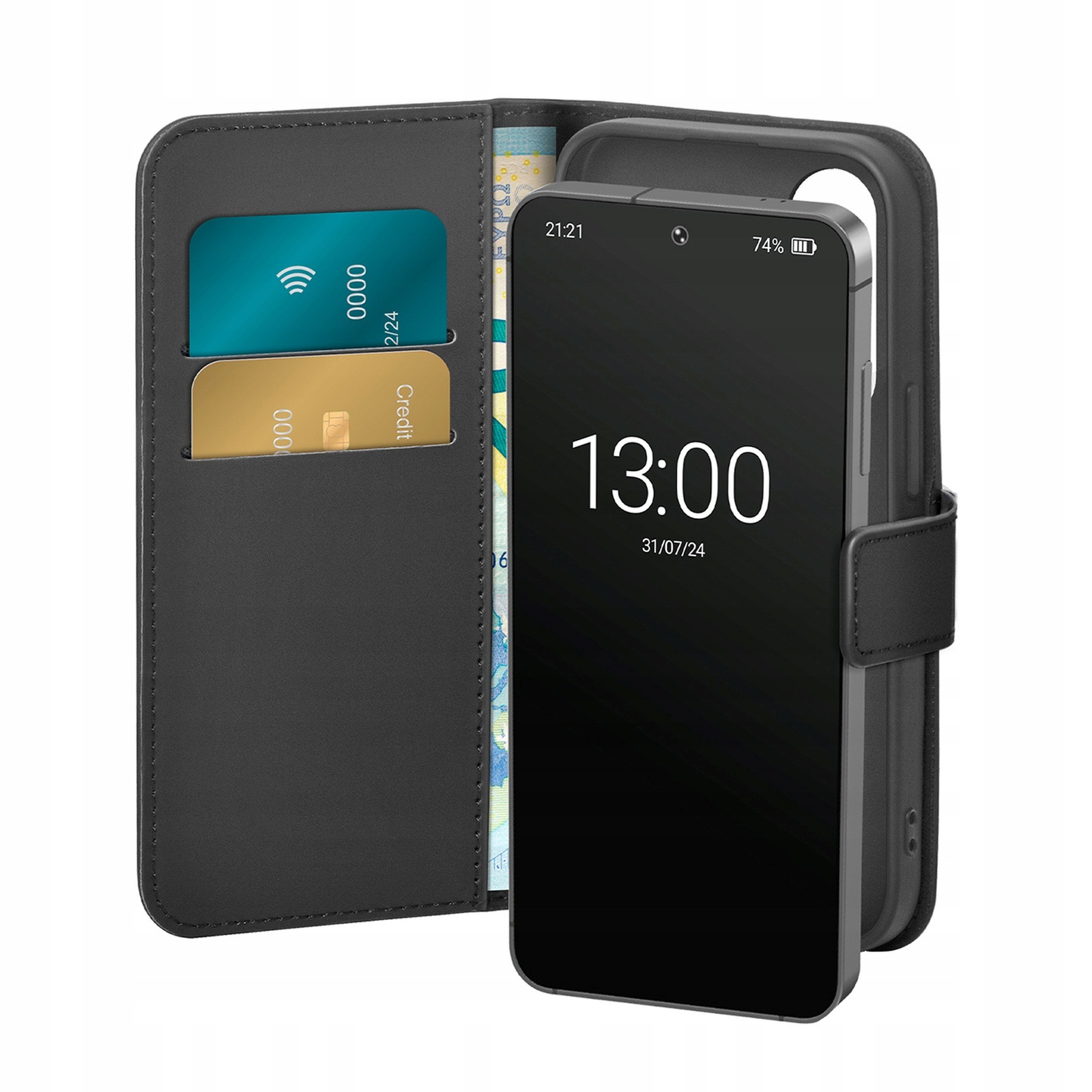 Pouzdro z ekokůže s klopou a peněženkou pro Samsung Galaxy S25+ Booklet Case