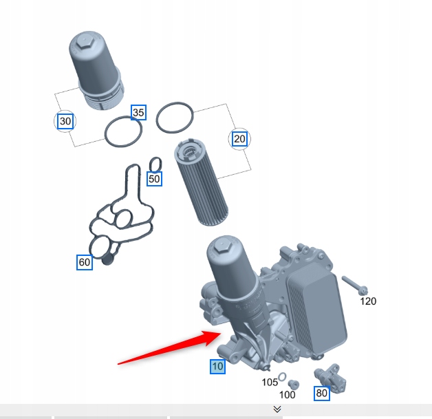 Základna Olejového Filtru Mercedes M256 Mercedes Oe A2561803200