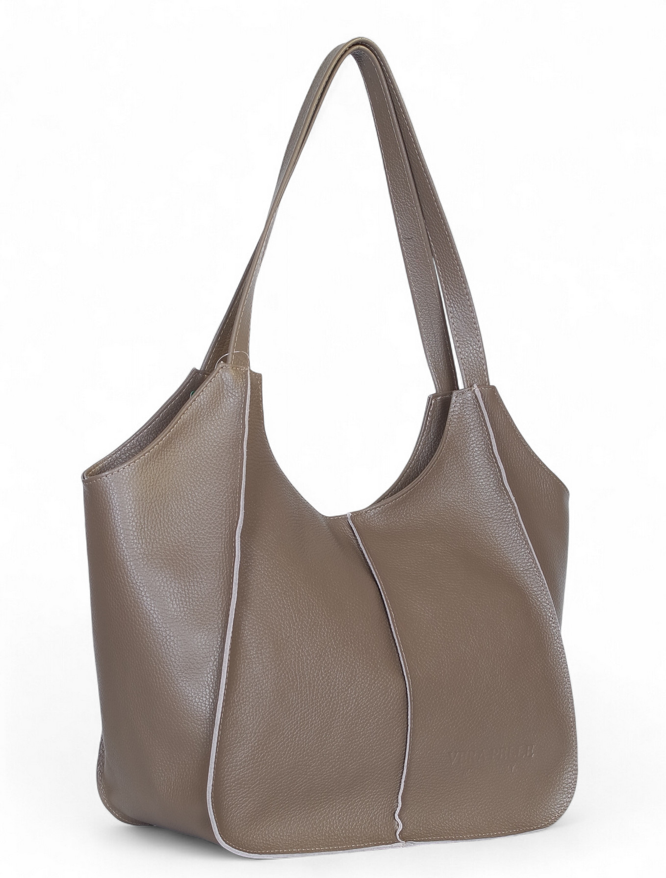 Vera Pelle Velká kožená taška Shopper Bag Praktický interiér Kůže Nat.
