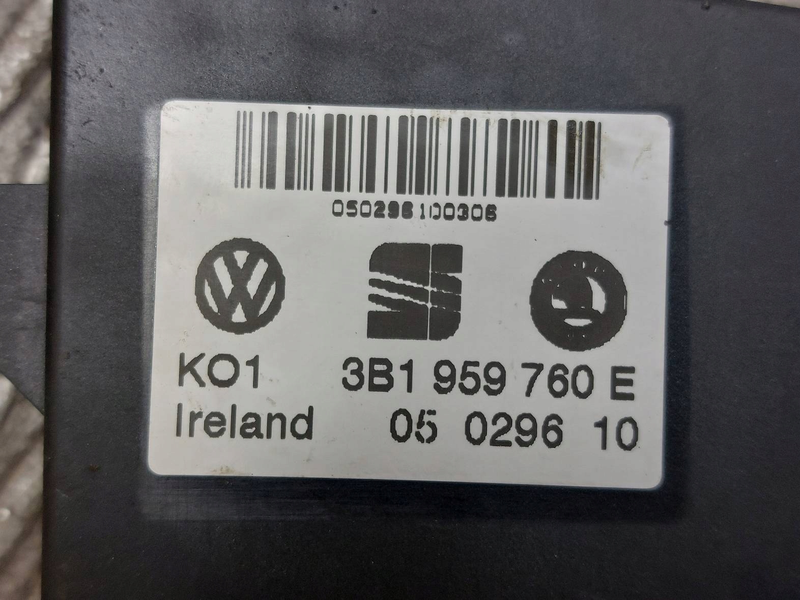 module control unit seat SKODA SUPERB and 3B1959760E