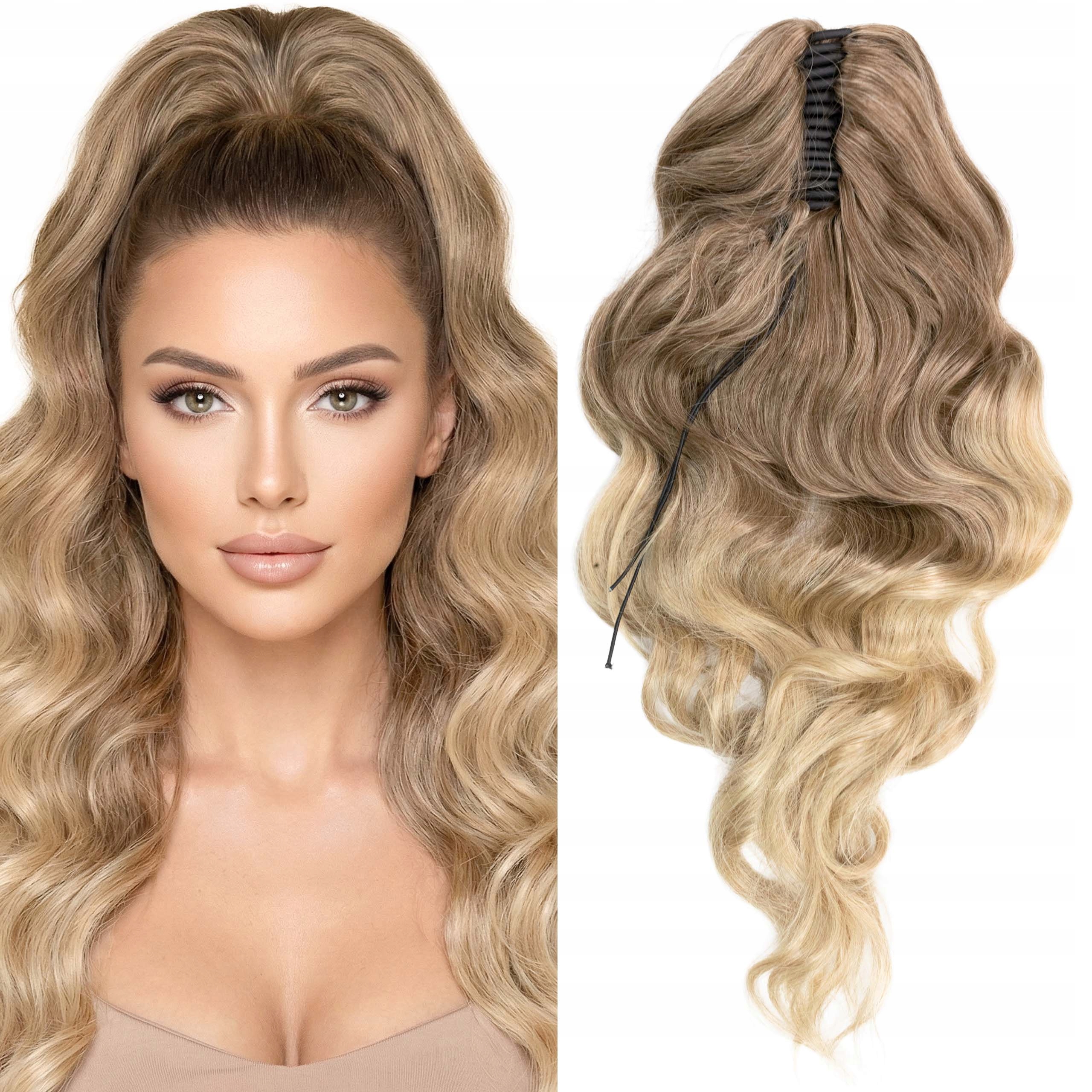 Afrokrab kucyk na klamrze włosy syntetyczne sztuczne Anita 60cm ombre blond