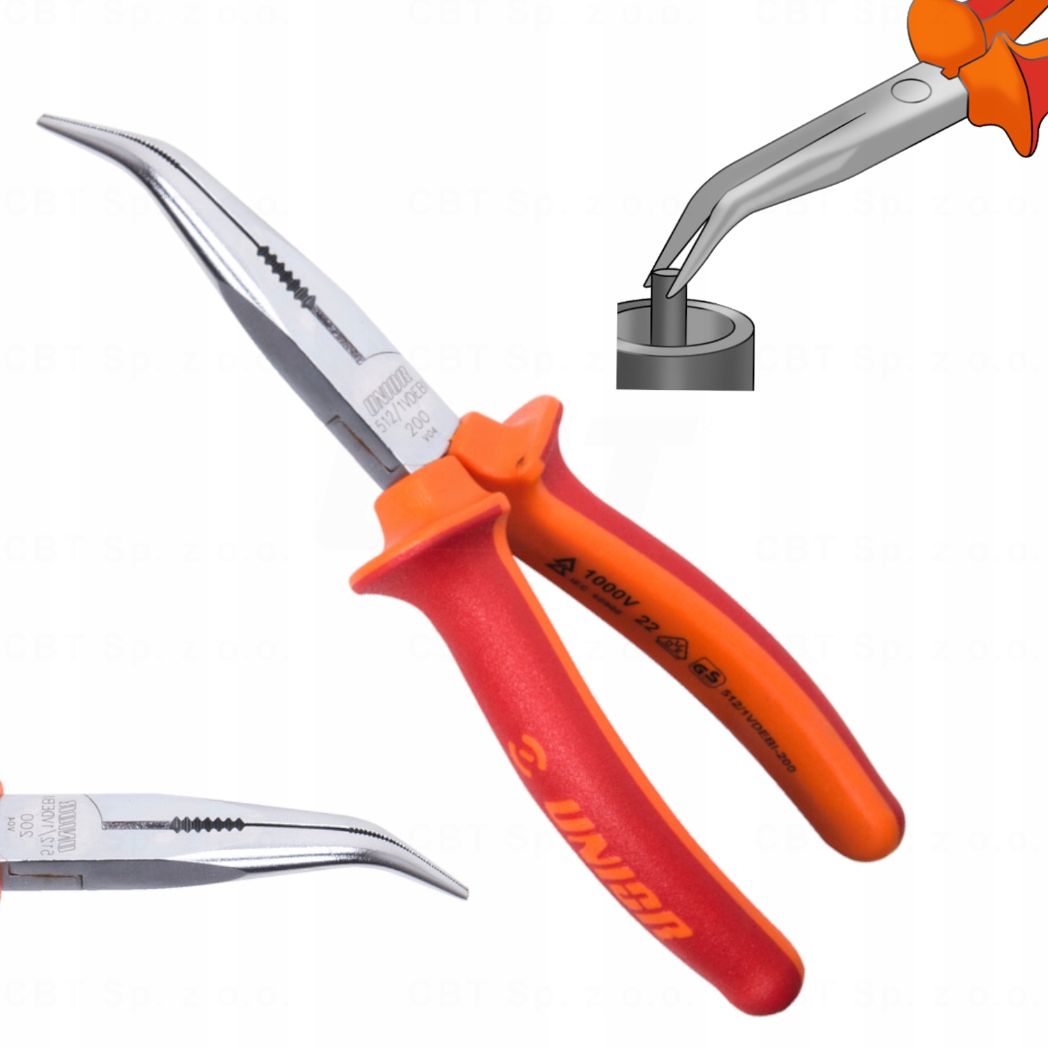 Půlkulaté Dlouhé Kleště Pro Boční Řezání, Izolované, Ocelové 170