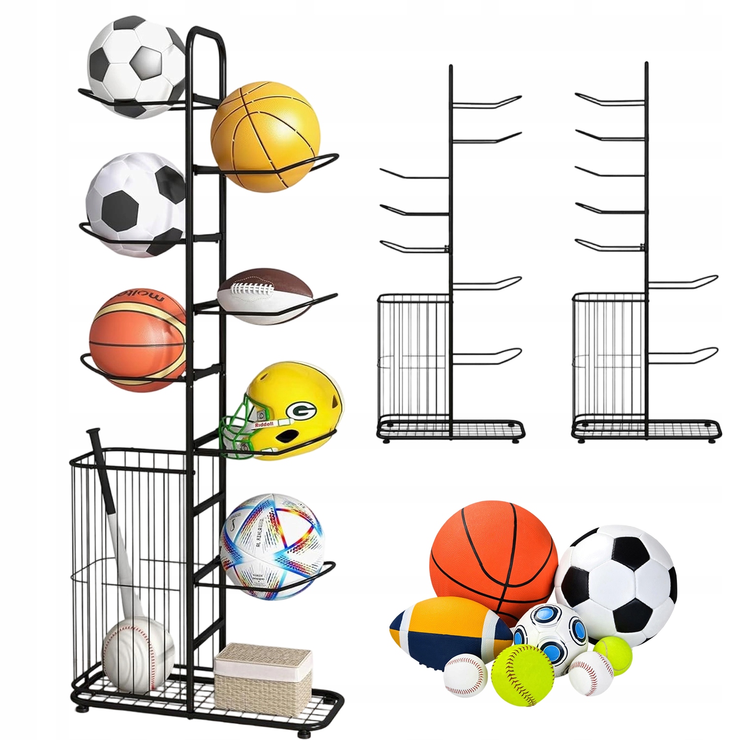 Stojak Sportowy Organizer Z 7 Wieszakami Do Garażu Siłowni Piwnicy