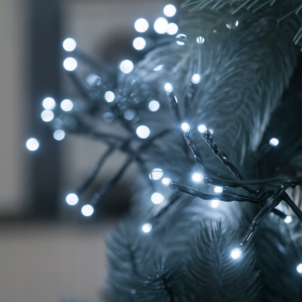 Lampki Choinkowe 500LED Światełka ZEWNĘTRZNE Girlanda zimny biały FLASH
