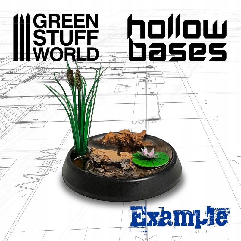 Hollow Plastic Bases Black 50mm Wydawca Green stuff world