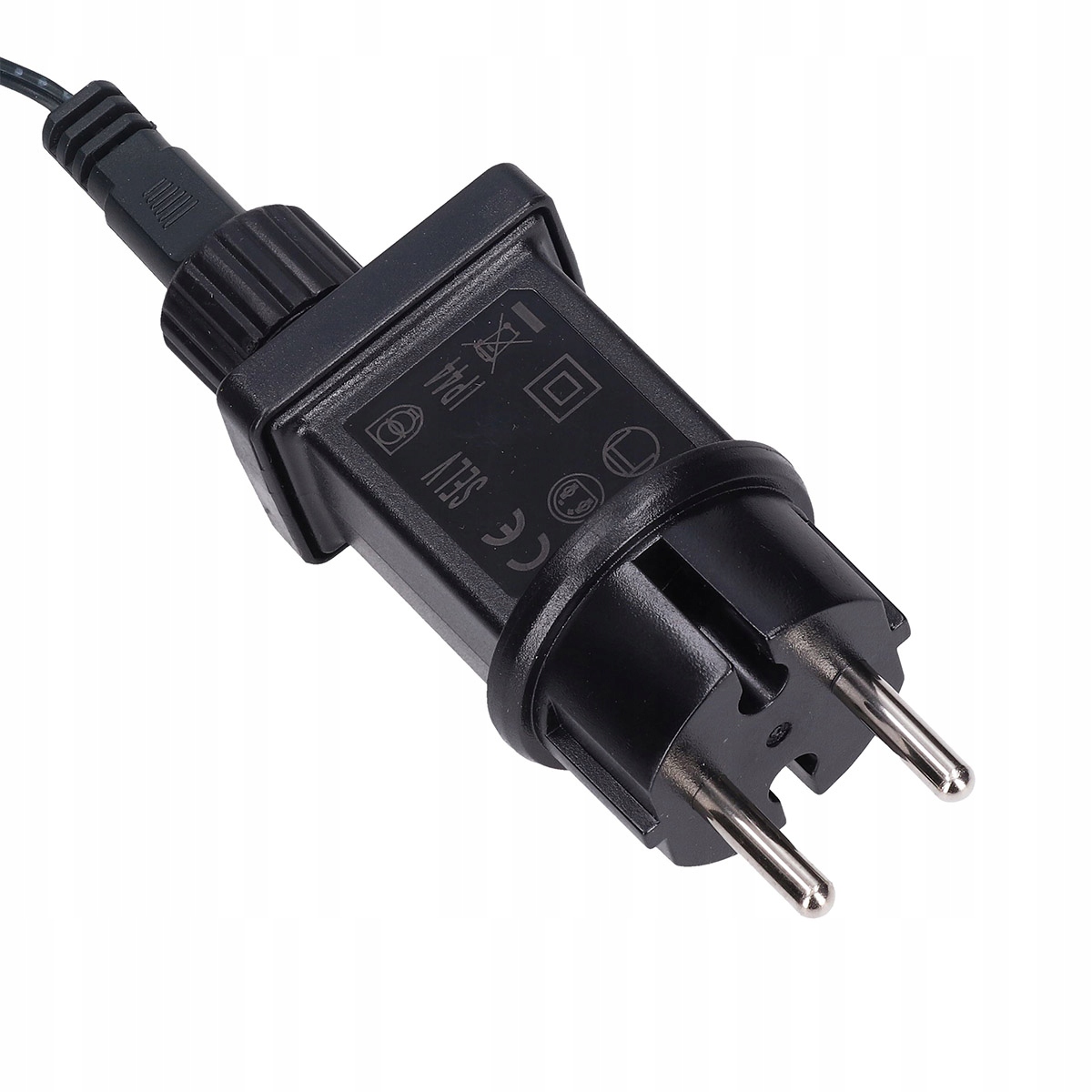 LAMPKI LED NA ZEWNĄTRZ CHOINKOWE ZASILACZ WODOODPORNE 500 LED + FLASH BIAŁE Zasilanie sieciowe